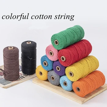 

Colorful Cotton Bandage Rope DIY Knitting String Pants Bag Beam Rope 3mm Thick 100 Meters