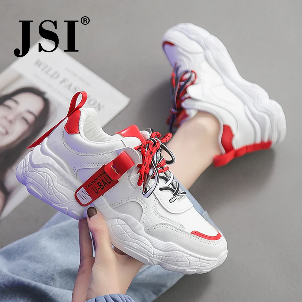 JSI Новая женская спортивная обувь с круглым носком на шнуровке удобная плоской