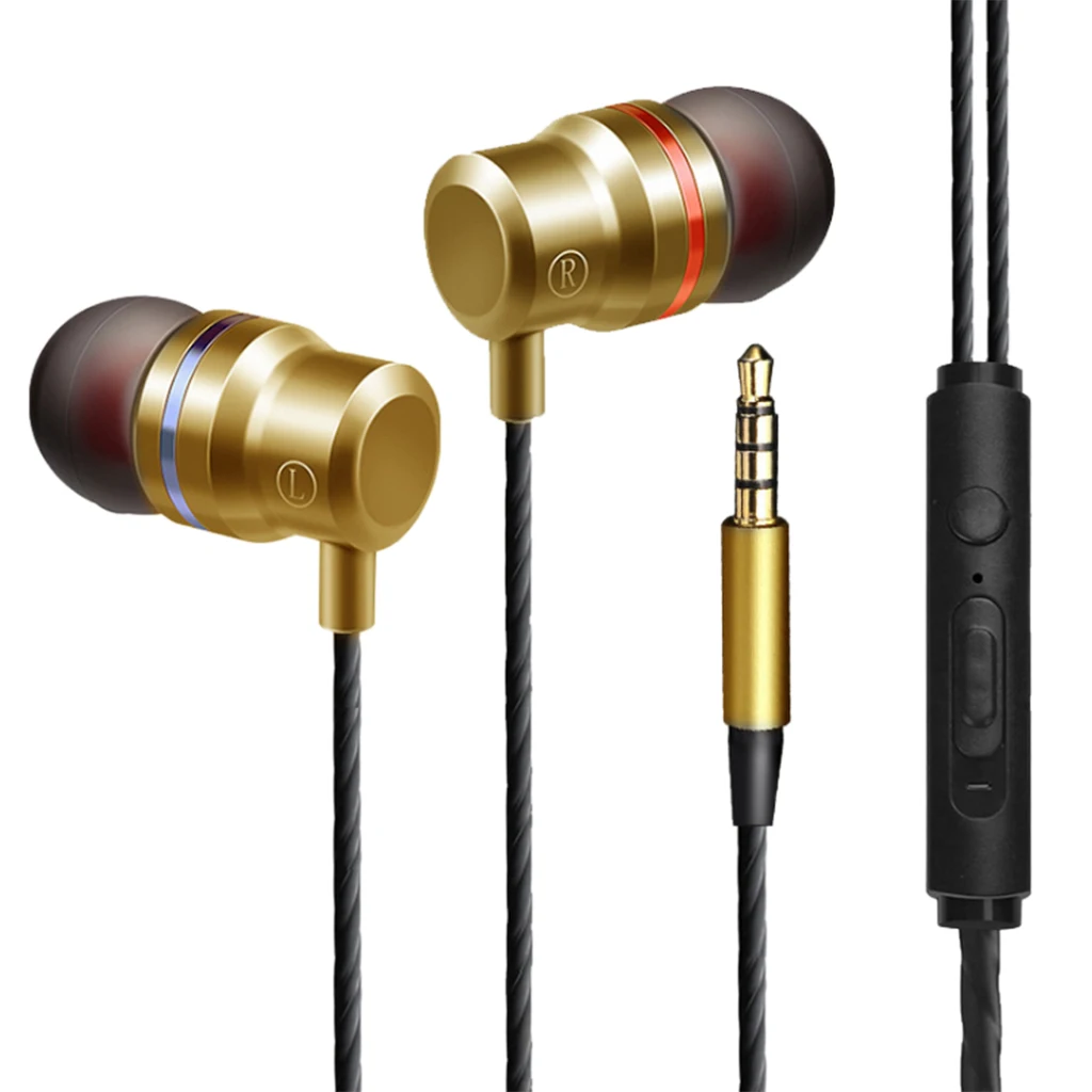 Universal In-Ear Bass Earphones With Microphone & Remote In-Ear Earphone Headset with Mic for Xiaomi Mi 6/8 9 Huawei Earphones