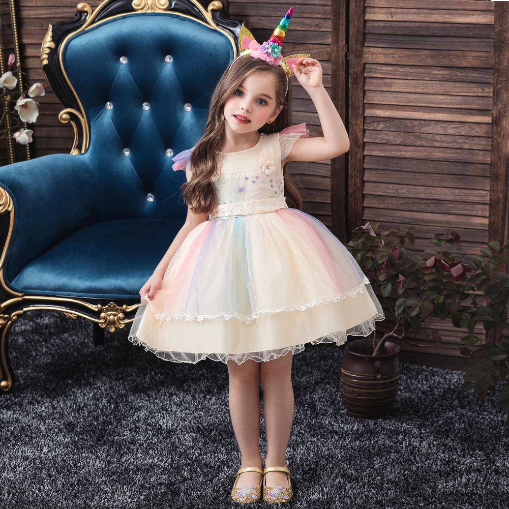 

Vgiee Fall Winter Outfits Unicorn Kids Dresses for Girls Princess Dress for Baby Girl Sleeveless Little Girls Clothing CC613A