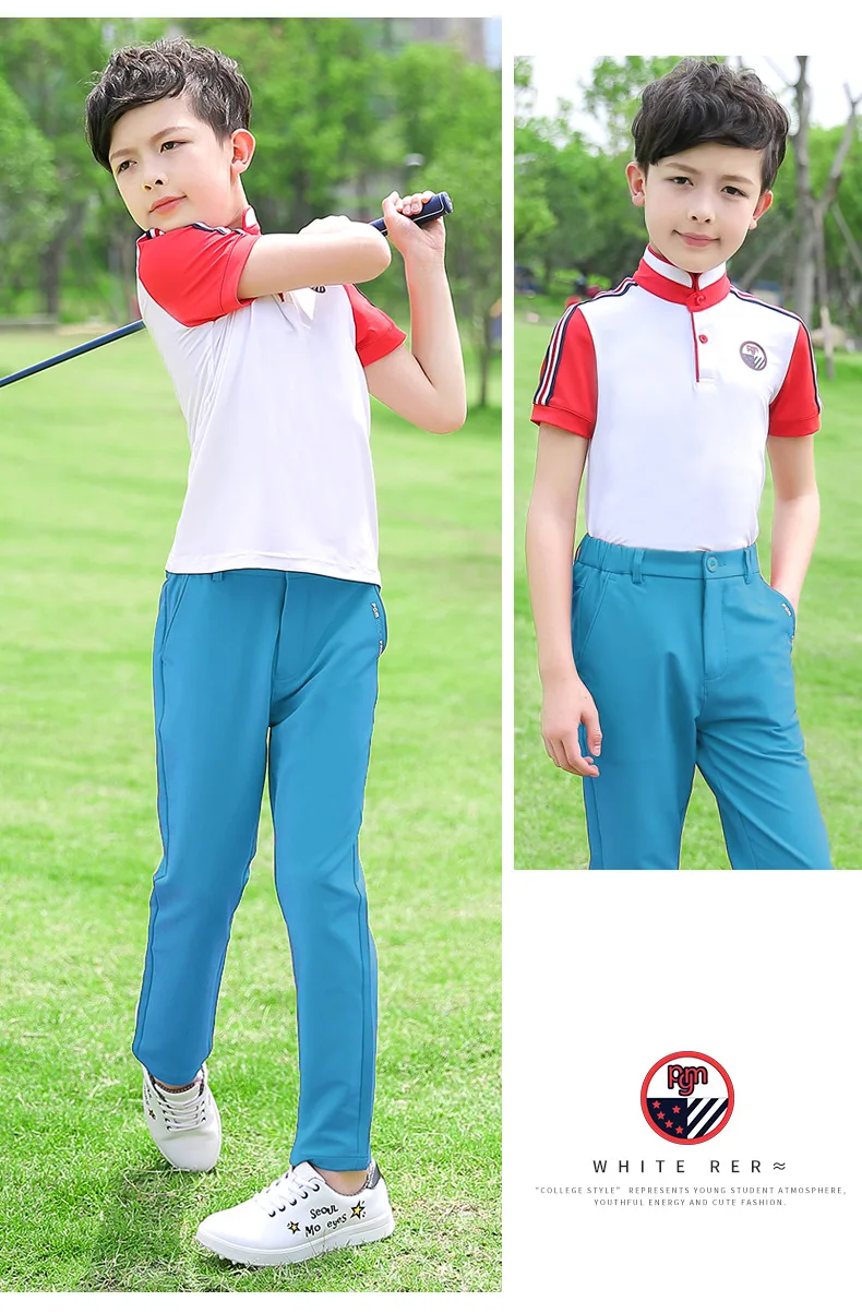 Новая брендовая одежда для гольфа брюки для гольфа для детей белого и синего цвета 3 цвета быстросохнущая одежда для гольфа для мальчиков PGM спортивные Прямая поставка
