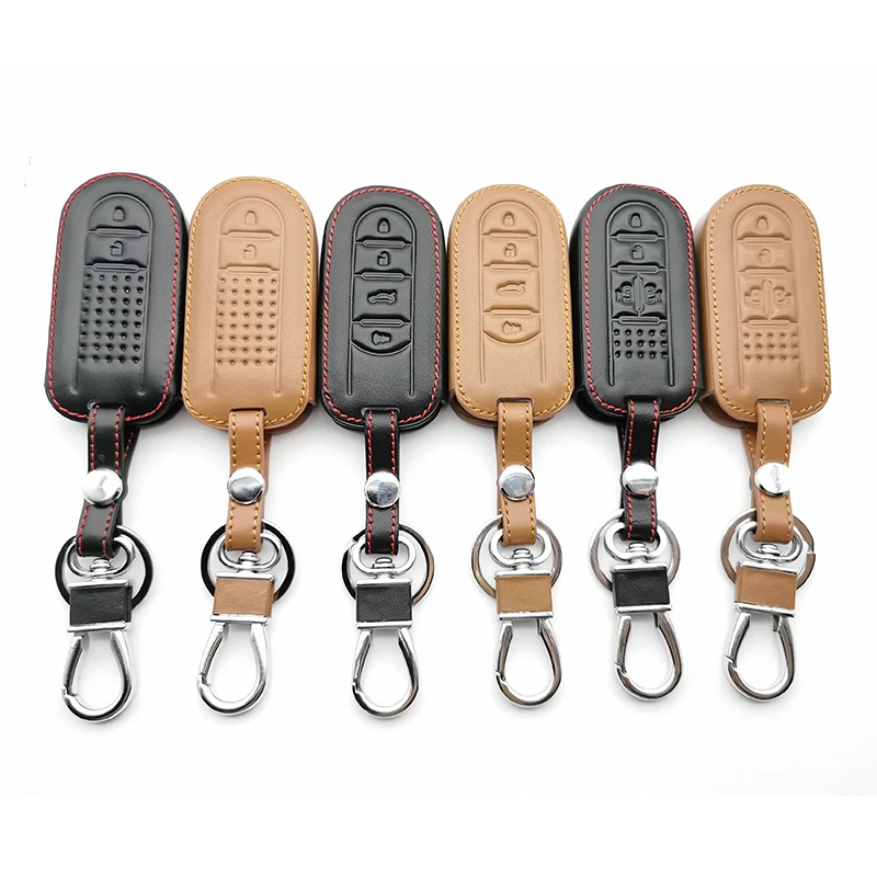 Genuine Leather Remote Control Keychain Car Key Cover For Toyota Perodua Myvi Bezza Daihatsu Tanto Zad La600s 2 4 Buttons Key Case For Car Aliexpress