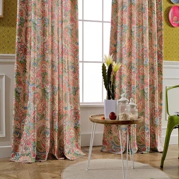 

Beautiful Fashion Colorful Floral Window Curtains for Living Room Bedroom Kitchen Home Decorative Linen Drapes Soft Hand Feeling