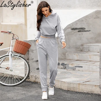 

New Casual 2 Piece Sets Warm Clothes Solid Women Hoodies Pant Clothing Set Tracksuit Women Set Top Pants Ladies Suit Autumn