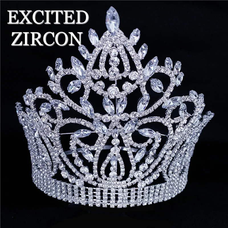 

New fashion design princess crown headdress woman luxury exquisite zircon crystal jewelry bride bridesmaid wedding crown