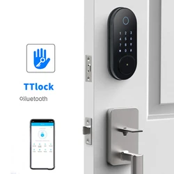 Serrure biométrique intelligente électronique à empreintes digitales, avec télécommande TTlock, carte Rfid, mot de passe, clé, déverrouillage 