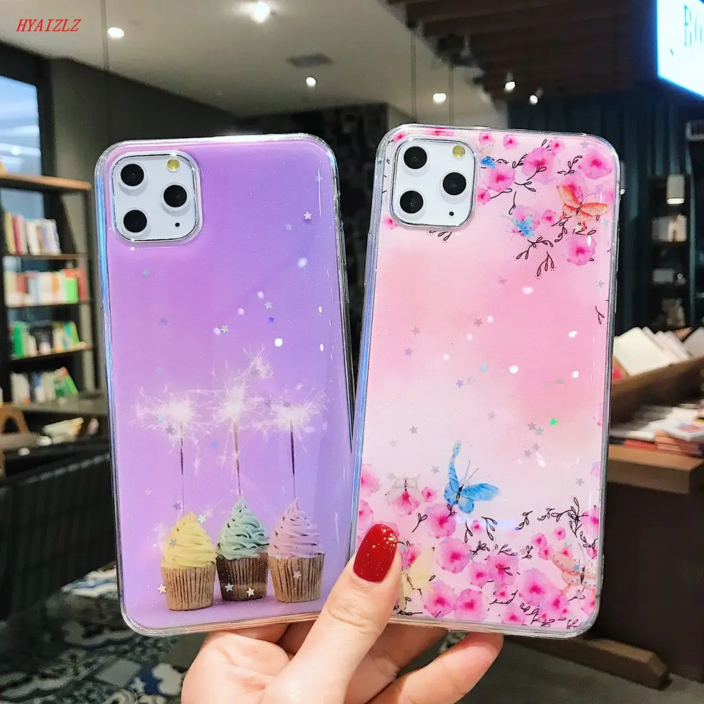 

Bling Case for iPhone 11 Pro Max 6s 7 8 Plus Shell Small Fresh Series Soft TPU Back Protective Cover For iPhone X Xr Xs Cases