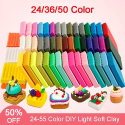 Plastilina de colores para niños, arcilla polimérica educativa de textura suave y secado al aire, juguete de aprendizaje creativo, perfecto para regalo, 24/36/50 colores