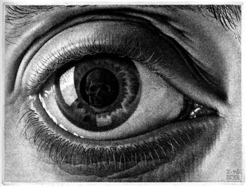 

M.C. Escher eye of the beholder print giclee silk poster home decoration painting wall sticker