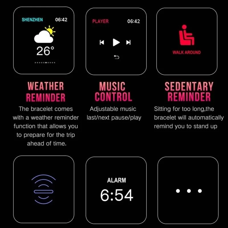 Bluetooth Смарт-Браслет Смарт-часы сердечного ритма шагомер Обнаружение сна цветной экран для iPhone Android часы браслет