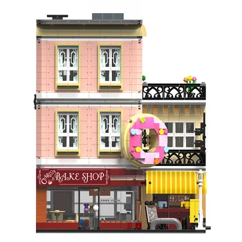 

2919Pcs MOC 3D Street View Bake Shop Building Block Model DIY Assembly Educational Building Kit For Small Particle Toy For Kids