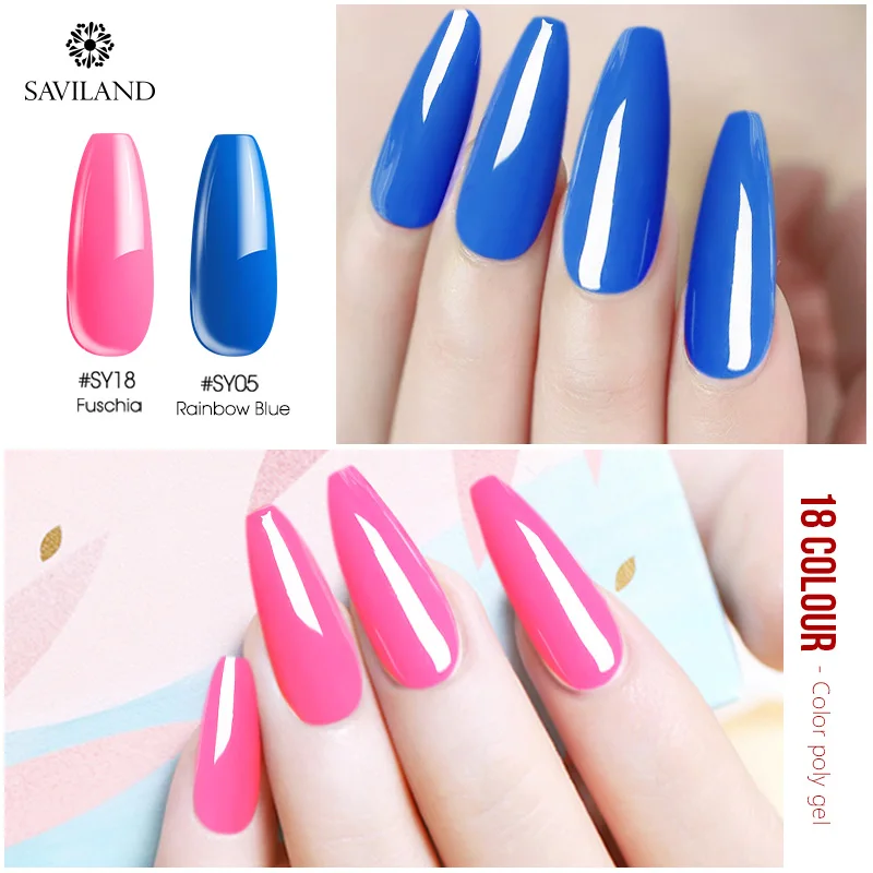 SAVILAND Poly gel Nails Finger Extension 30g Poly gel Nail Gel 18 Colors UV Building Hard 4