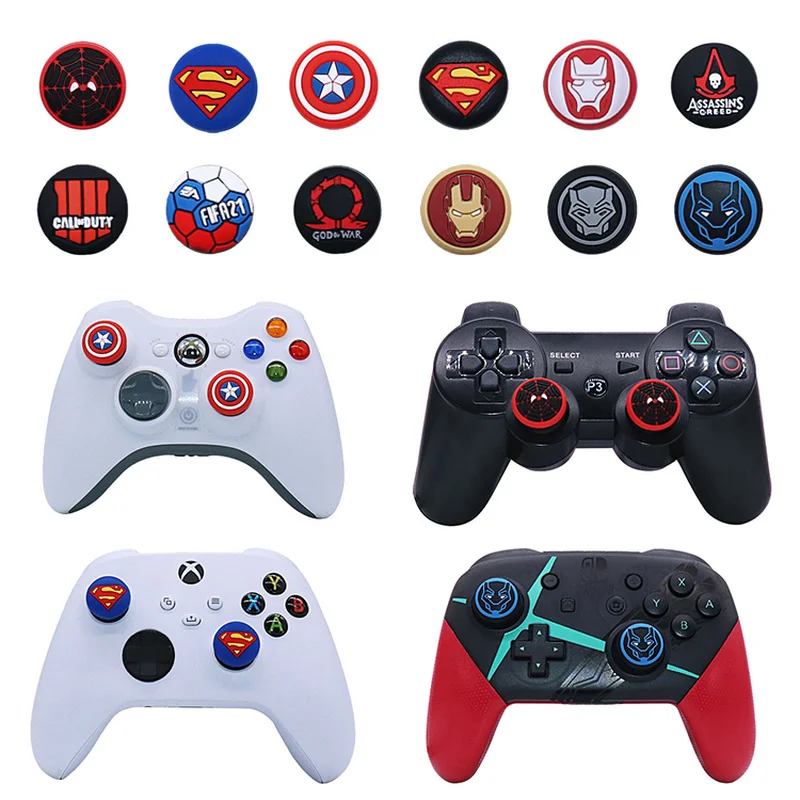 4 шт. силиконовые колпачки для джойстиков PS3/PS4/PS5/Xbox One S/Series X/Xbox 360/Switch Pro |