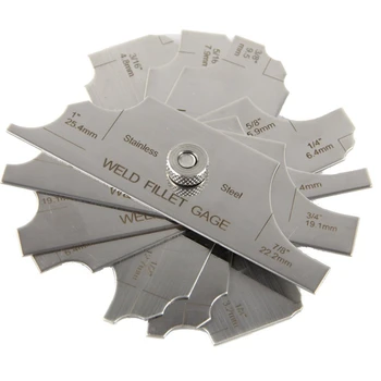 

MG-11 Metal Weld Fillet Gages Set (7PCS) 1/8 inch-1 inch Welding Inspection Test Ulnar MM & Inch