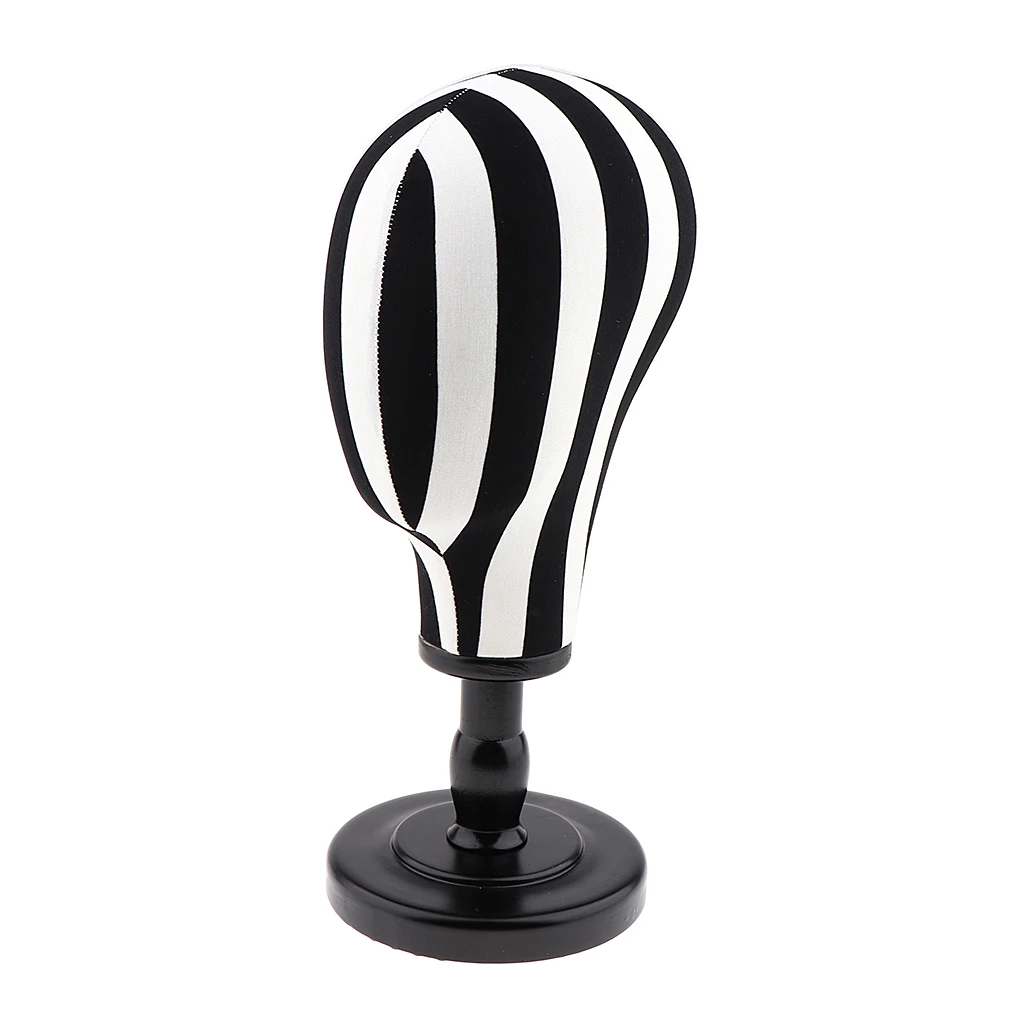 21 inch Hair Wigs Extension Making Hats Caps Display Linen Cover Block Mannequin Head Model + Detachable Wood Stand