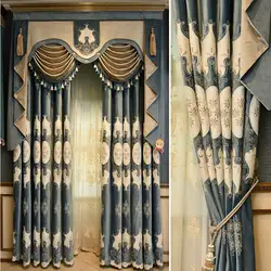 Лазерная вышивка затенение Европейской простая ткань шторы для гостиной столовой спальни