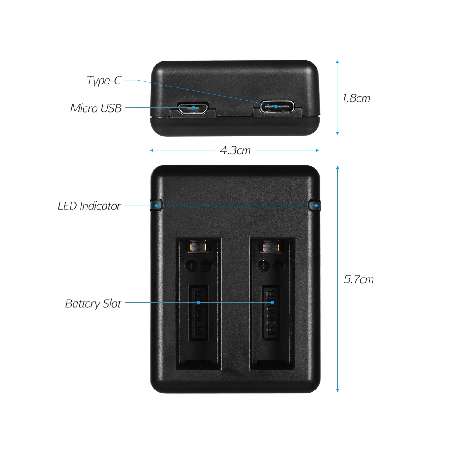 Высококачественное зарядное устройство с двумя слотами для камеры с USB кабель с индикатором светильник совместим с Insta360 аккумулятором для камеры one X