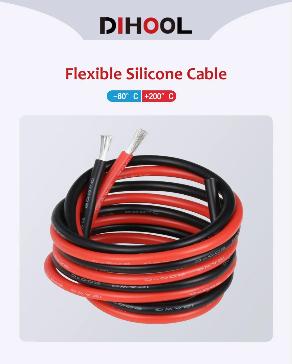Super Soft Silicone Cable High Temperature Resistant Tin-plated Copper Wire High Current Cable for Battery,Inverter,UPS,etc