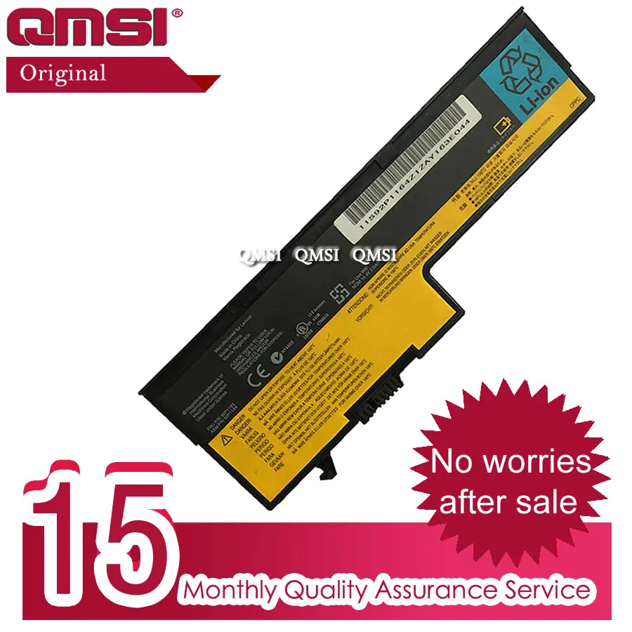 QMSI 14,4 В Ач 92P1163 Аккумулятор для ноутбука подходит для X60S 40Y7001 X61S 92P1164 плоский ноутбук