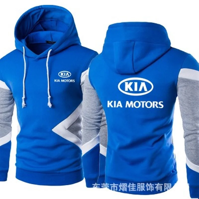 2021 New Men KlA motors Spring Autumn Fashion Pullover Sweatshirts Patchwork Casual Cotton Hoodies Clothing S-5XL Size | Автомобили и