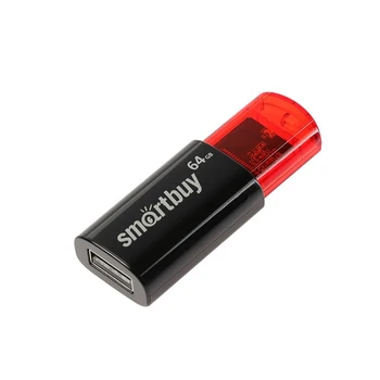 

Flash drive Smartbuy Click, 64 GB, USB2.0, read up to 25 Mb / s, write up to 15 Mb / s, black 1184508
