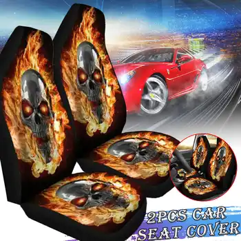 

Universal 3D Skull Printed Car Seat Cover Polyester Fabric Auto Seat Cushion Protector Cover For Car SUV Interior Accessories