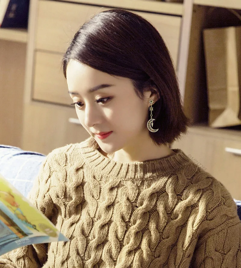 Женские серьги в стиле ретро со звездами и Полумесяцами 2018|Серьги-гвоздики| |