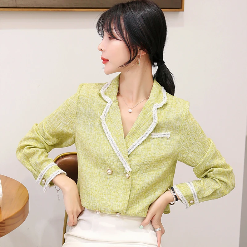 

2019 New Autumn Fashion Women Solid Color Long Sleeve Chiffon Blouse Shirts Work Office Lady Female Spring