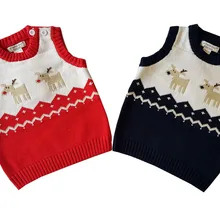 Baby Girls Christmas Clothes Toddler Sweater baby Winter Warm Thick Sweater shirts Girls boys XMAS Tops Sweaters vest 0-24M