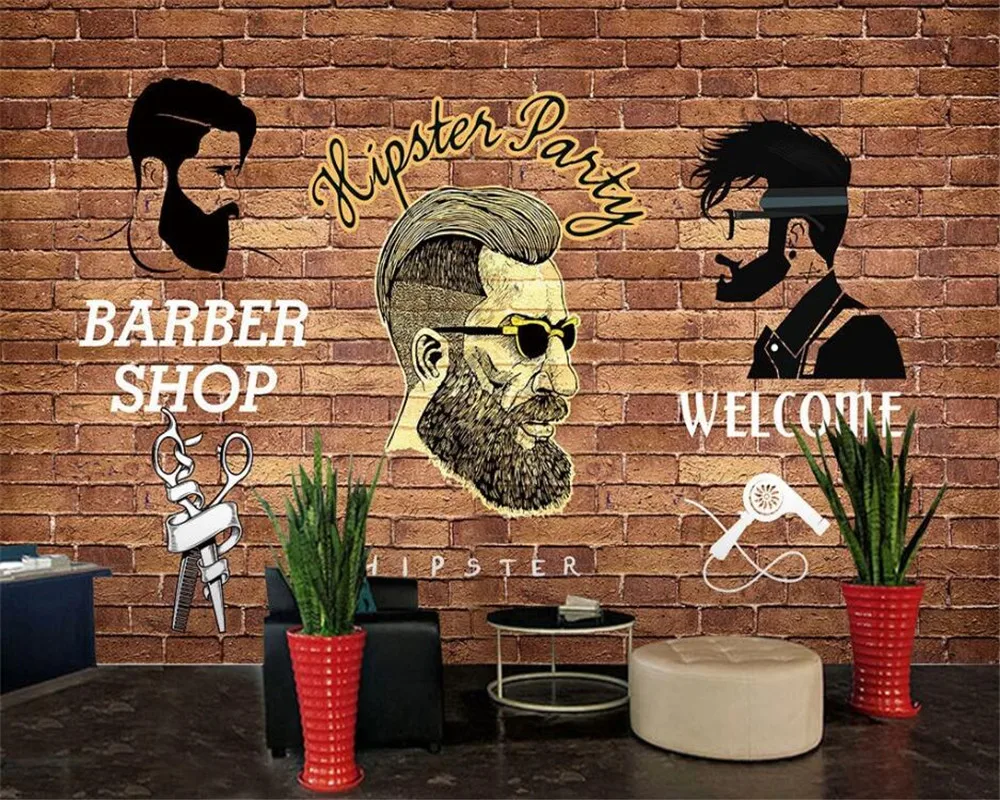 Beibehang Custom Wallpaper 3d Photo Murals Trend Hairdressing Decoration  Painting Обои Barber Shop Hair Salon Wallpaper Фотообои - Wallpapers -  AliExpress