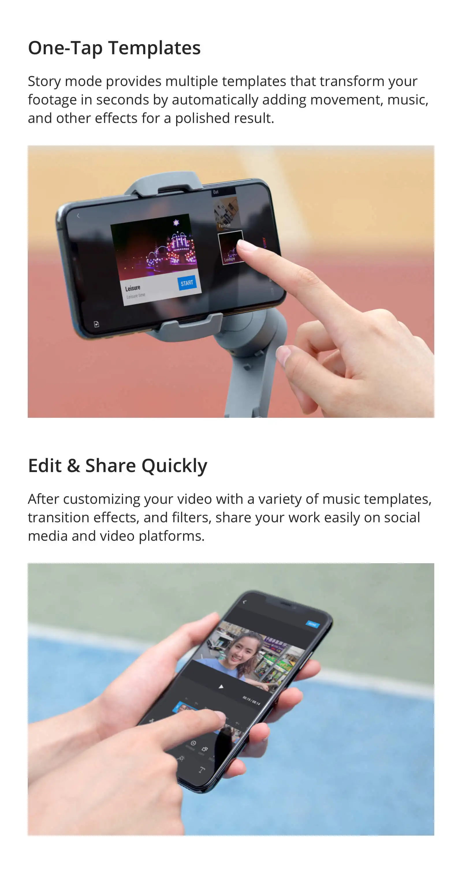 Osmo Mobile 3-это складной карданный шарнир для смартфонов с интеллектуальными функциями, обеспечивающими стабильный и гладкий отснятый материал