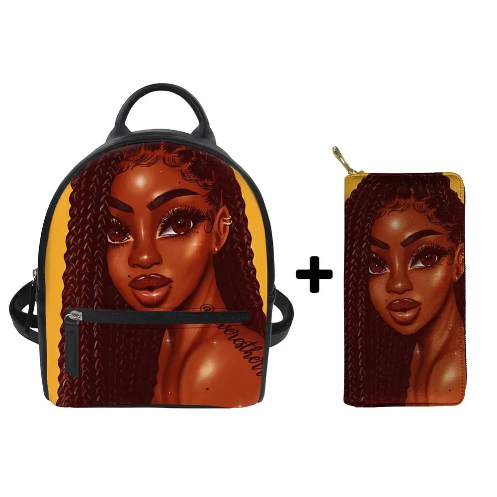 FORUDESIGNS/женский рюкзак на плечо в африканском стиле для девочек, черный дизайн, мини-рюкзак, женские сумки на плечо из искусственной кожи для женщин, рюкзак - Цвет: YQ3712Z4Z21