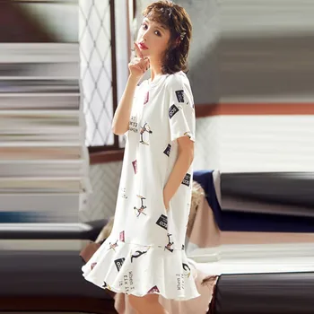 

Fashion Home Summer Sexy Lady Dress Nightdress Short Sleeve Lovely Pajamas Sexy Nightwear Sleepwear Vestido para dormir S10