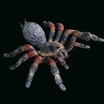 

1Pcs Solid Simulation Insect Model Spider Red Spider Model Solid Material Model New Tricky Toy Wild Spider Black PVC Spider D7E5