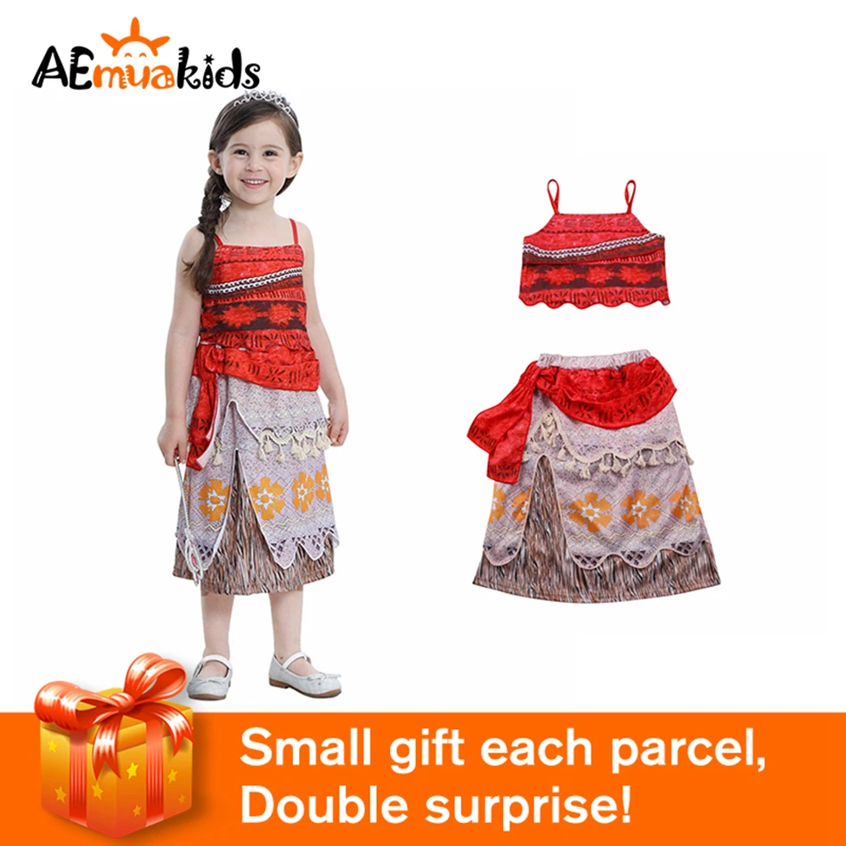 

AEMUAKIDS Kids Girl Princess Party Dress Halloween Christmas Cosplay Costume Moana Adventure Clothing Tiddle Girl Dresses