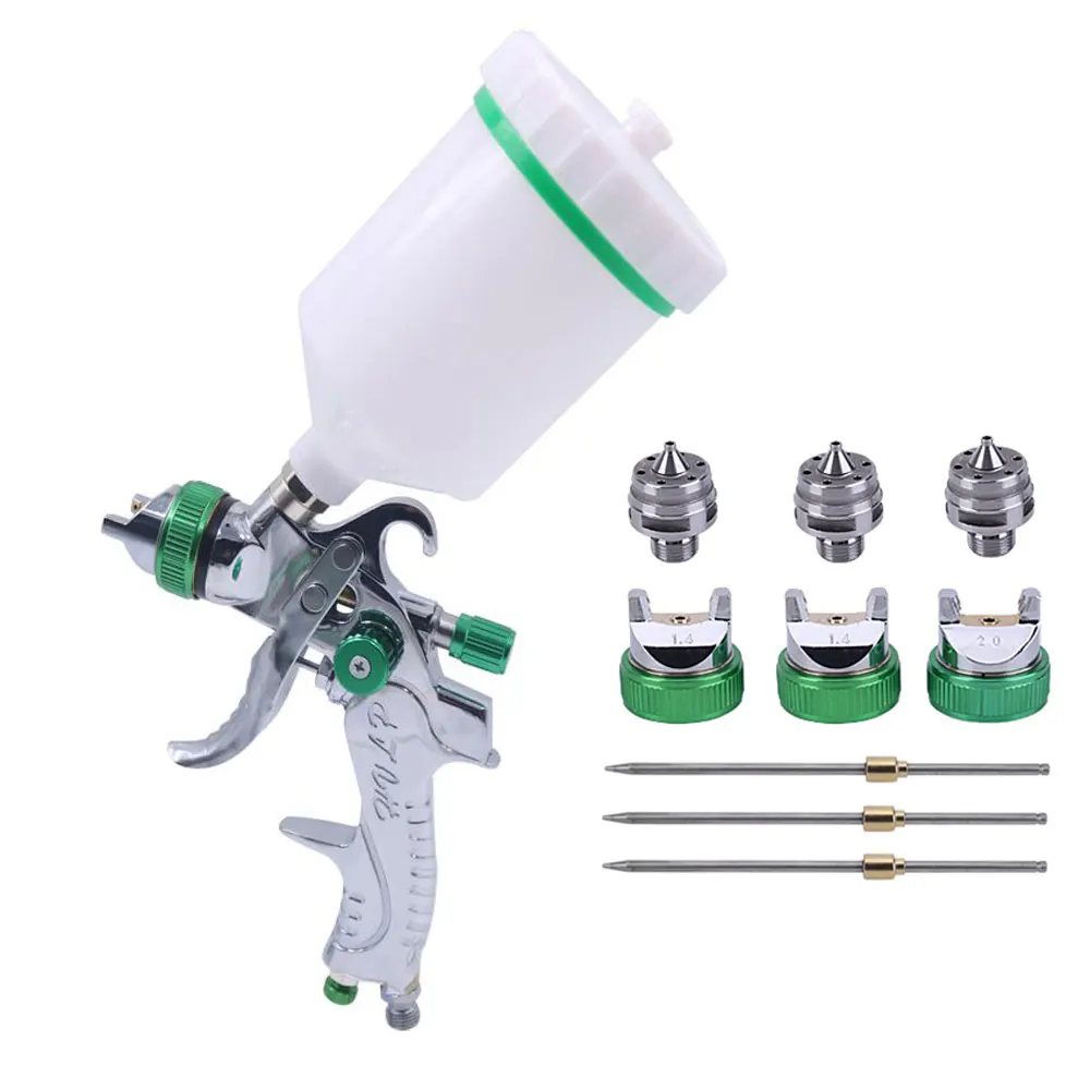Airbrush HVLP Spray Gun Set 600 ML 1.4 1.7 2.0 mm Nozzle Gravity Pneumatic Paint Sprayers For Professional Car Repair Tool Kits