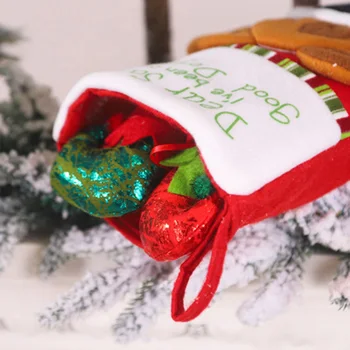 

1xChristmas Stocking Sock Santa Candy Gift Bag Xmas Tree Hanging Decoration