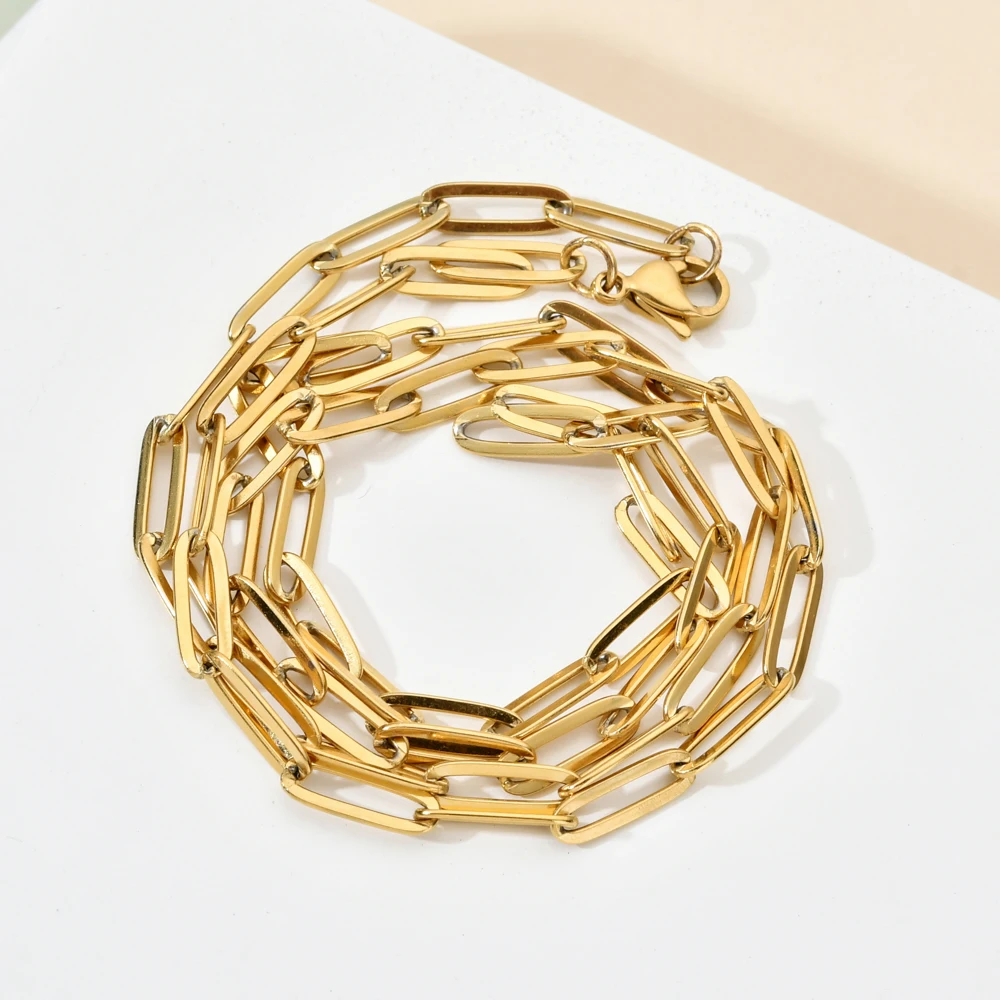 ZMZY Fashion Statement Stainless Steel Chain Jewelry Set Choker Collar Necklaces Bracelets for Women DIY Gift Boho Chain Hip Pop