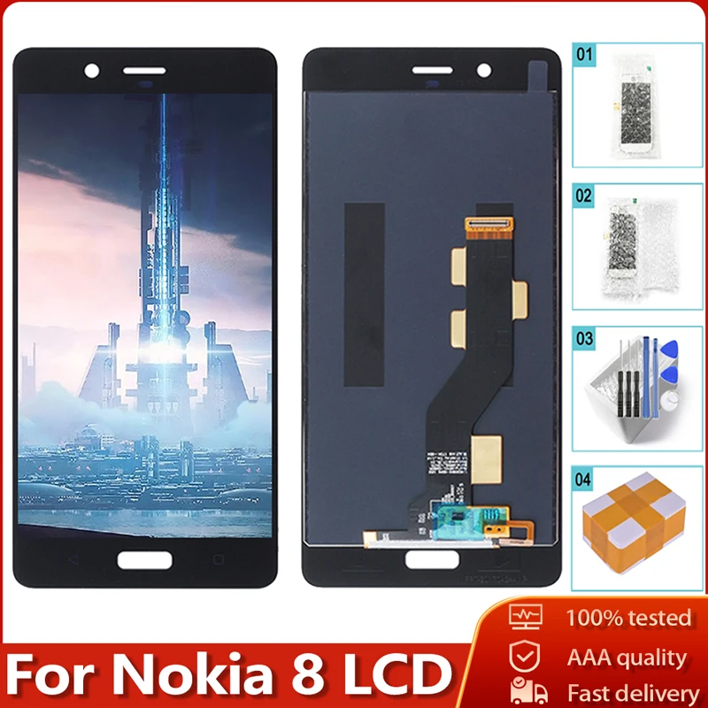 ЖК-дисплей 5 3 дюйма для Nokia 8 TA-1052 TA-1012 TA-1004 с сенсорным экраном и дигитайзером в