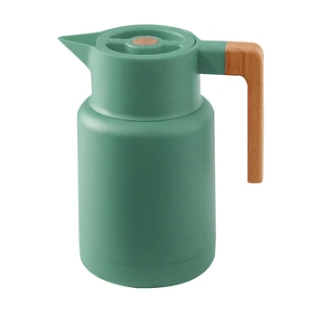 

1.3L Thermal Pots Easy Clean Vacuum Kitchen With Handle Stainless Steel Office Home For Foods Tea Double Walled Coffeeware