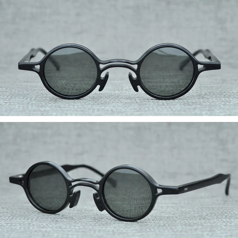 Ацетатные поляризационные солнцезащитные очки для мужчин и женщин,, винтажные маленькие круглые солнцезащитные очки для мужчин, фирменный дизайн, Ретро стиль, женские солнцезащитные очки UV400