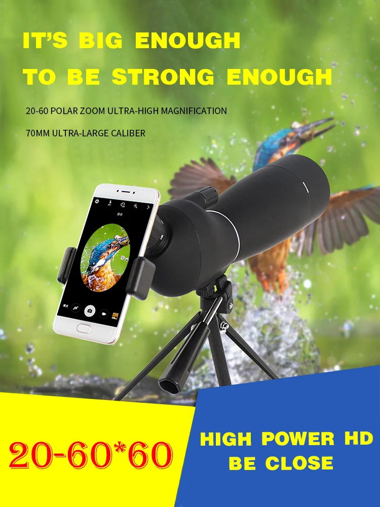 

High-powered Monocular telescope 60x60 Waterproof and shockproof observation target viewing mirror Ultra-clear with Tripod