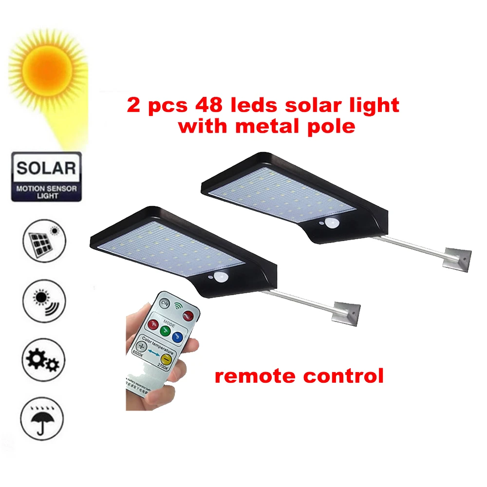 

2/4pcs Solar Lamp Sensor Waterproof 48 LED Garden Outdoor Patio Courtyard Solar LED Lights For Garden Decoration security garden