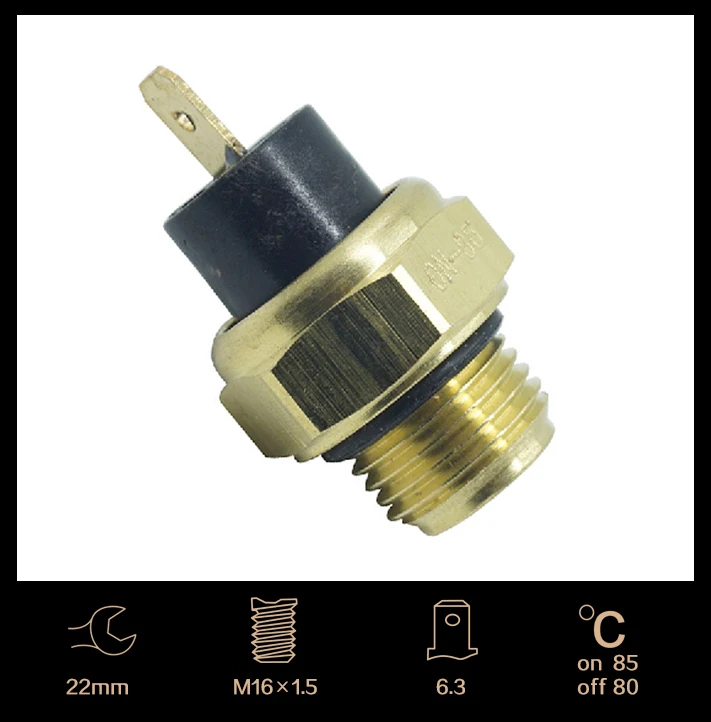 Motorcycle Single Plugs Reflex Coolant Radiator Fan Thermo Sensor Switch For Honda Kawasaki Suzuki Yamaha