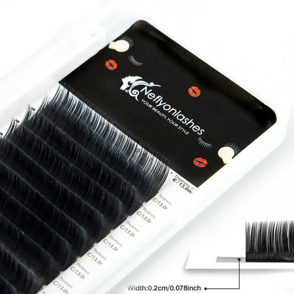 Neflyonlashes эллипс плоское наращивание ресниц корейские Индивидуальные Поддельные норковые ресницы натуральные Мягкие Накладные Ресницы C D Curl
