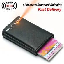 Модный Противоугонный мужской кредитный держатель для карт из искусственной кожи унисекс кошелек Rfid Id держатель для карт для женщин алюминиевый кошелек мужской банк путешествия