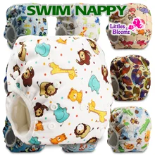 [Littles & Bloomz] Детские Многоразовые купальные подгузники, 1 шт., Мультяшные купальники, Детские регулируемые летние купальные подгузники, подгузники, подгузники