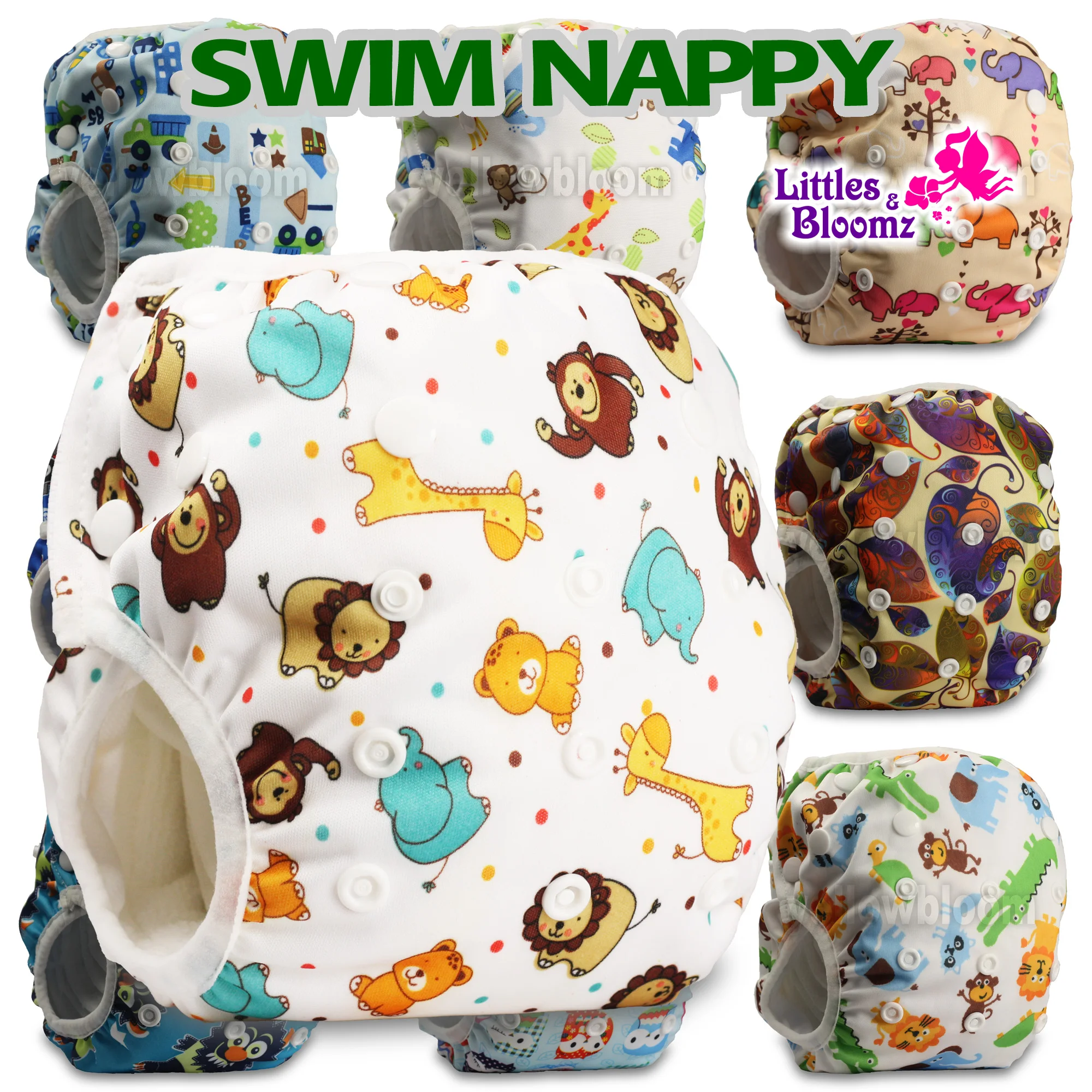 Baby Reusable 1PC Swim Diapers Cartoon 