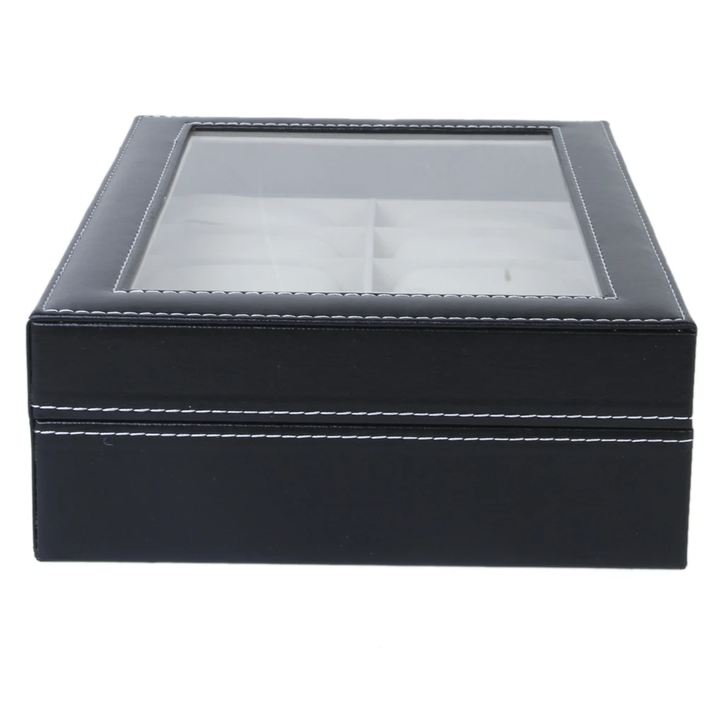 Кожаный/карбоновый роскошный дисплей часов случае ювелирных изделий 12 часов коробочка для хранения Коробка органайзер большой дисплей