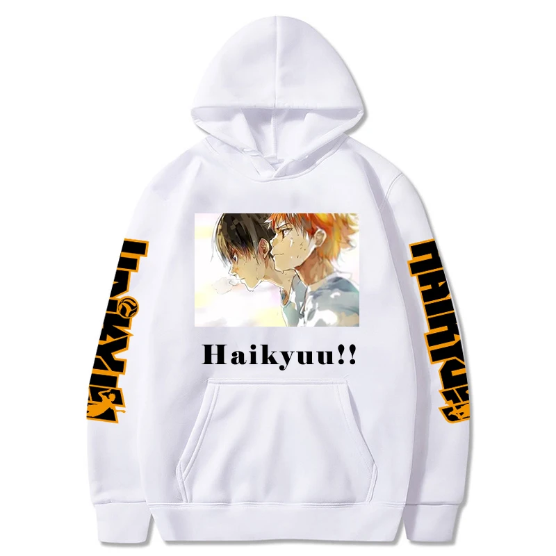 Haikyuu Japanese Anime Hoodies Streetwear Men Fashion Manga Inata And Kageyama Graphic Winter Casual Oversized Sweatshirt Tops